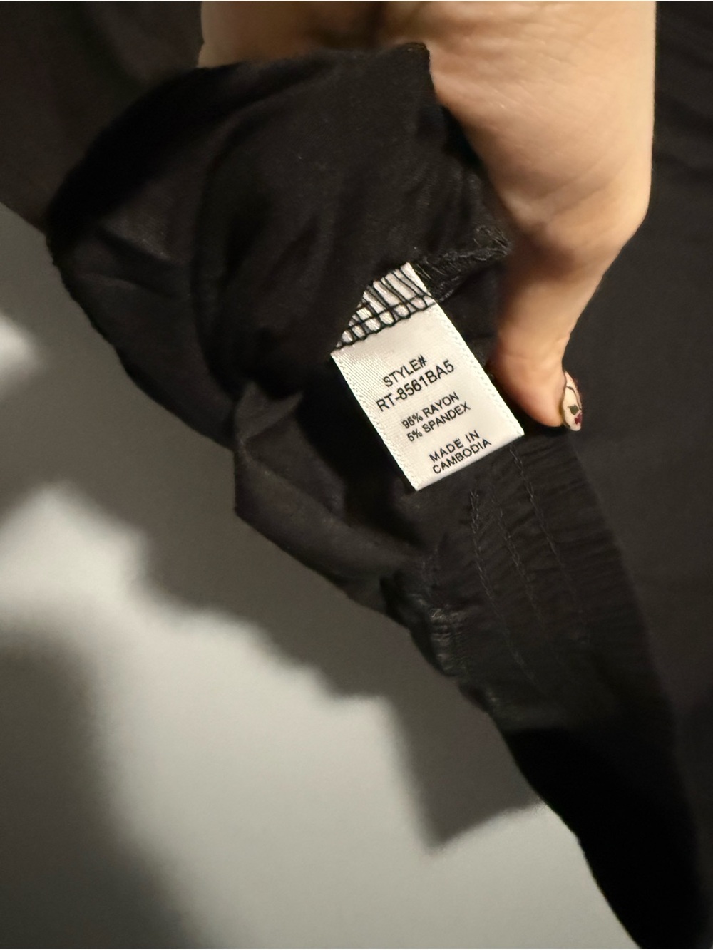 Zenana Smocked Hem Cropped Tee | Premium Soft Rayon Stretch Black CC01 - Picture 4 of 4